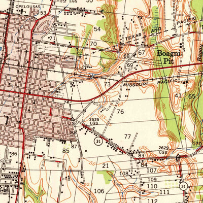 United States Geological Survey Opelousas, LA (1956, 62500-Scale) digital map
