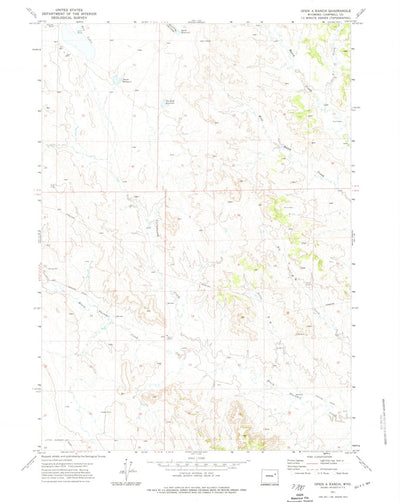United States Geological Survey Open A Ranch, WY (1971, 24000-Scale) digital map