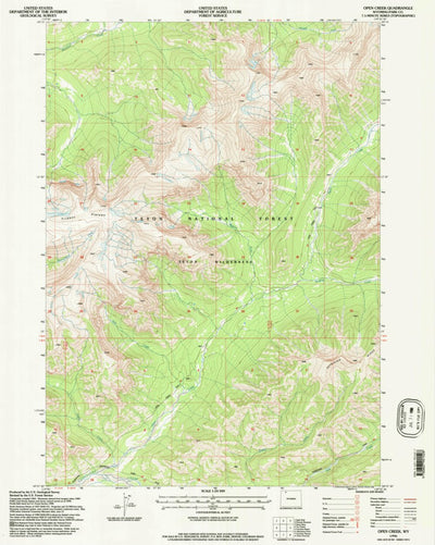 United States Geological Survey Open Creek, WY (1996, 24000-Scale) digital map