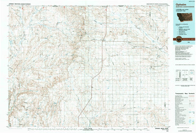 United States Geological Survey Opheim, MT (1984, 100000-Scale) digital map