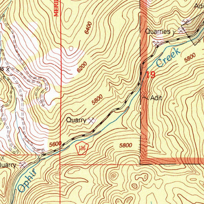 United States Geological Survey Ophir Creek, MT (2001, 24000-Scale) digital map