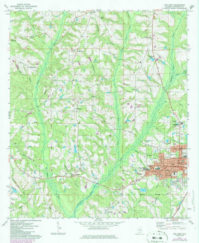 United States Geological Survey Opp West, AL (1971, 24000-Scale) digital map