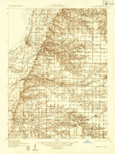 United States Geological Survey Oquawka, IL-IA (1934, 48000-Scale) digital map