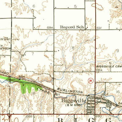 United States Geological Survey Oquawka, IL-IA (1934, 62500-Scale) digital map