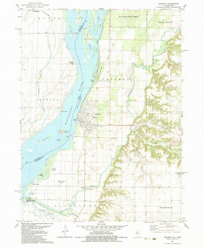 United States Geological Survey Oquawka, IL-IA (1982, 24000-Scale) digital map