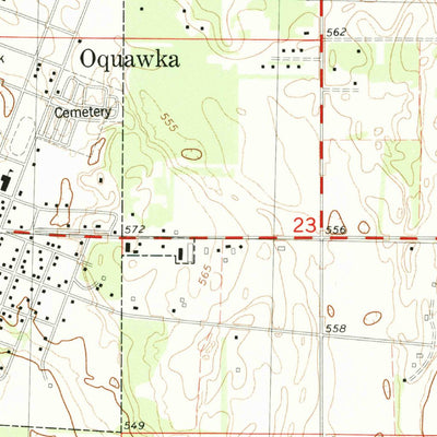 United States Geological Survey Oquawka, IL-IA (1982, 24000-Scale) digital map