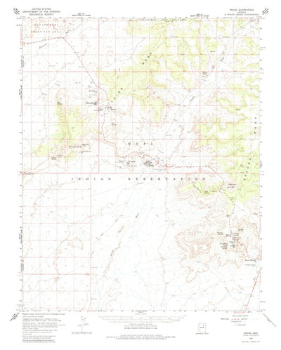 United States Geological Survey Oraibi, AZ (1966, 62500-Scale) digital map