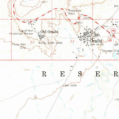 United States Geological Survey Oraibi, AZ (1966, 62500-Scale) digital map