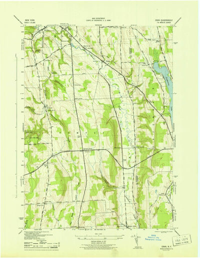 United States Geological Survey Oran, NY (1943, 31680-Scale) digital map