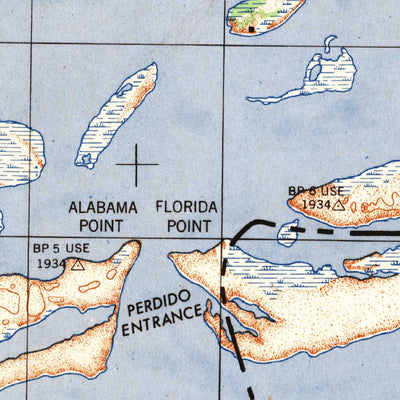 United States Geological Survey Orange Beach, AL-FL (1944, 25000-Scale) digital map