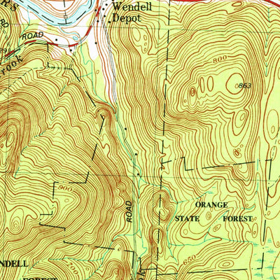 United States Geological Survey Orange, MA (1977, 25000-Scale) digital map
