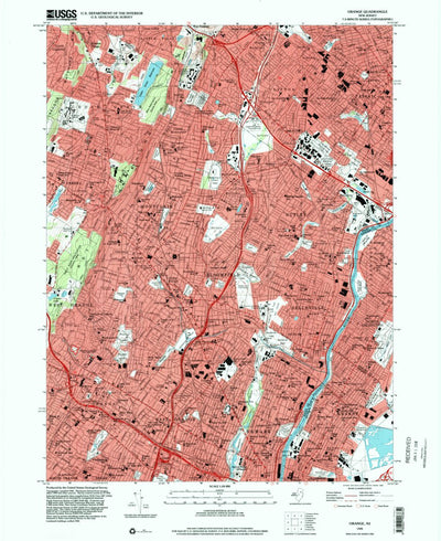United States Geological Survey Orange, NJ (1995, 24000-Scale) digital map