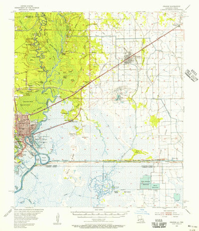 United States Geological Survey Orange, TX-LA (1955, 62500-Scale) digital map