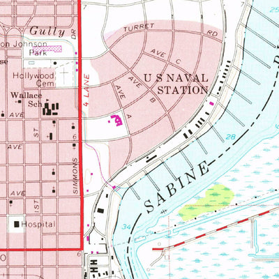 United States Geological Survey Orange, TX-LA (1960, 24000-Scale) digital map