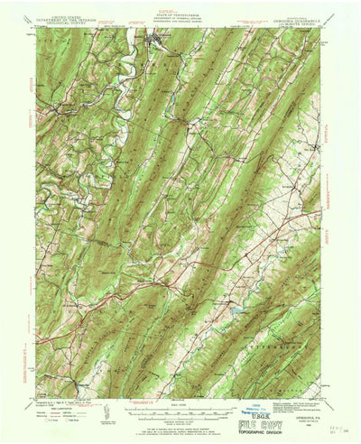 United States Geological Survey Orbisonia, PA (1939, 62500-Scale) digital map