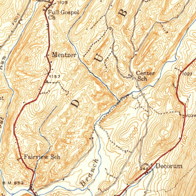 United States Geological Survey Orbisonia, PA (1940, 62500-Scale) digital map