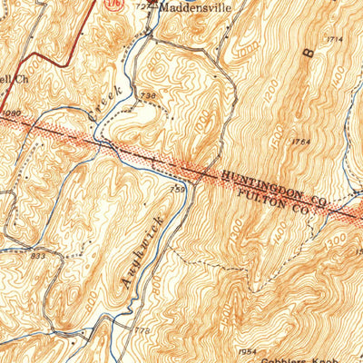 United States Geological Survey Orbisonia, PA (1940, 62500-Scale) digital map
