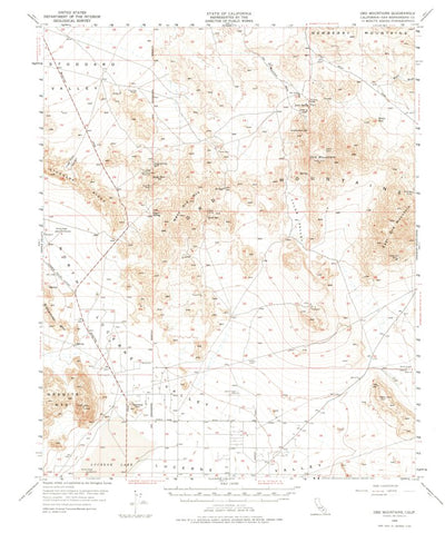United States Geological Survey Ord Mountains, CA (1955, 62500-Scale) digital map