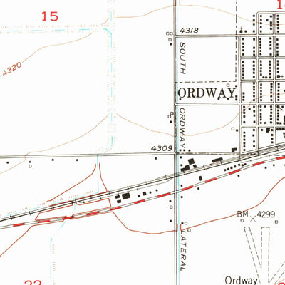 United States Geological Survey Ordway, CO (1954, 24000-Scale) digital map