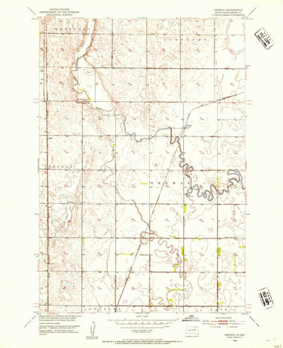 United States Geological Survey Ordway, SD (1952, 24000-Scale) digital map