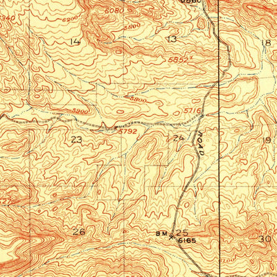 United States Geological Survey Oregon Basin, WY (1913, 62500-Scale) digital map