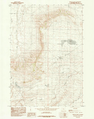 United States Geological Survey Oregon Basin, WY (1985, 24000-Scale) digital map