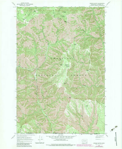 United States Geological Survey Oregon Butte, WA (1967, 24000-Scale) digital map