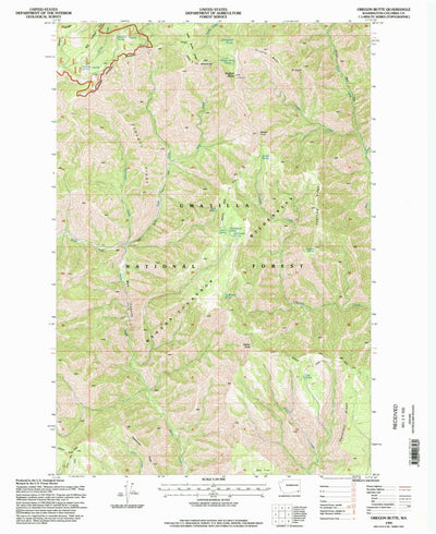 United States Geological Survey Oregon Butte, WA (1995, 24000-Scale) digital map