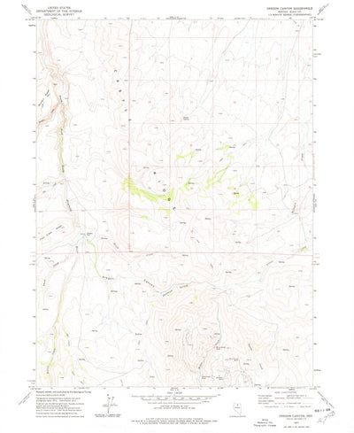 United States Geological Survey Oregon Canyon, NV (1977, 24000-Scale) digital map