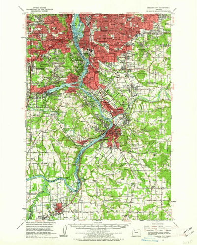 United States Geological Survey Oregon City, OR (1961, 62500-Scale) digital map