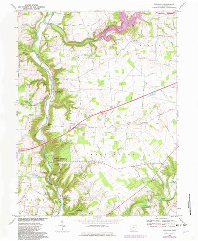 United States Geological Survey Oregonia, OH (1968, 24000-Scale) digital map