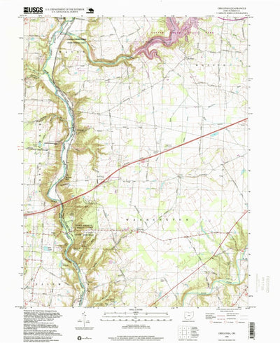 United States Geological Survey Oregonia, OH (1996, 24000-Scale) digital map