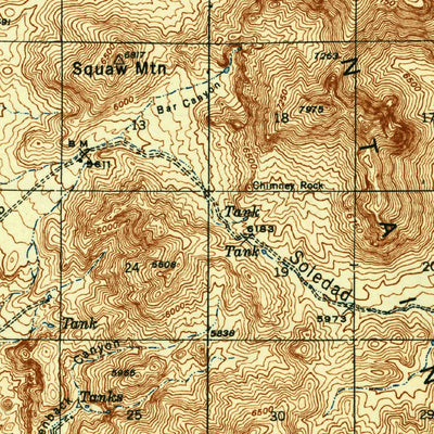 United States Geological Survey Organ Peak, NM (1943, 62500-Scale) digital map