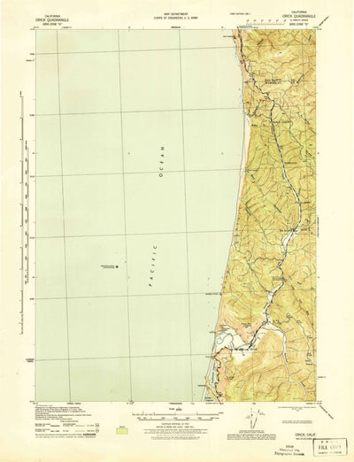 United States Geological Survey Orick, CA (1945, 62500-Scale) digital map