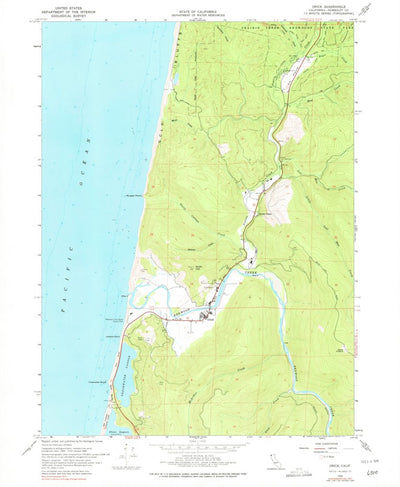 United States Geological Survey Orick, CA (1966, 24000-Scale) digital map