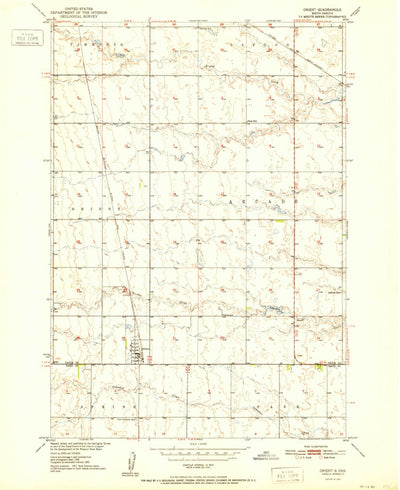 United States Geological Survey Orient, SD (1951, 24000-Scale) digital map