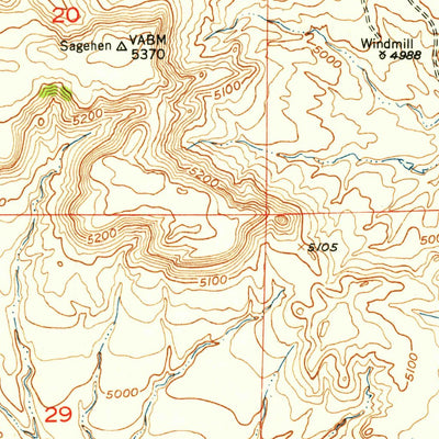 United States Geological Survey Orin, WY (1950, 24000-Scale) digital map