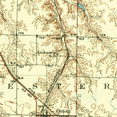 United States Geological Survey Orion, IL (1937, 62500-Scale) digital map
