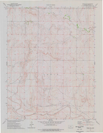 United States Geological Survey Orion SW, KS (1974, 24000-Scale) digital map