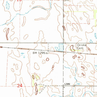 United States Geological Survey Oriska, ND (1967, 24000-Scale) digital map