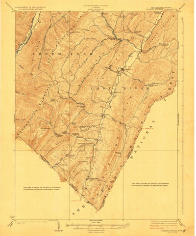 United States Geological Survey Orkney Springs, VA-WV (1923, 62500-Scale) digital map