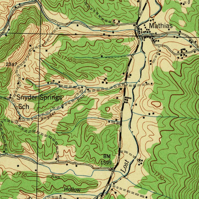 United States Geological Survey Orkney Springs, VA-WV (1944, 62500-Scale) digital map