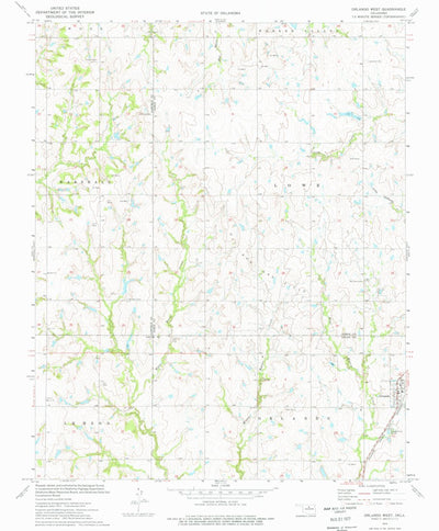 United States Geological Survey Orlando West, OK (1974, 24000-Scale) digital map