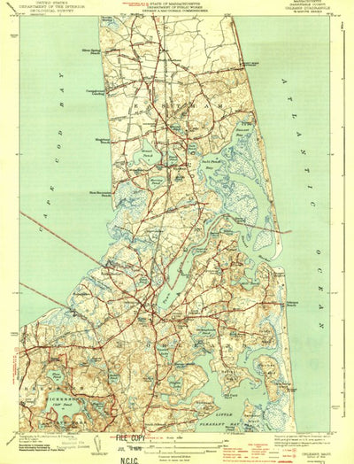 United States Geological Survey Orleans, MA (1944, 31680-Scale) digital map