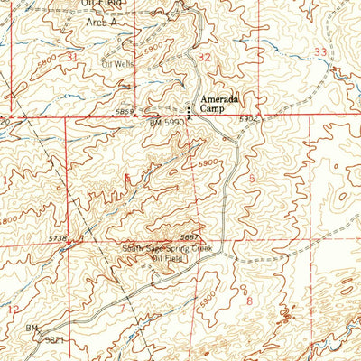 United States Geological Survey Ormsby Draw, WY (1959, 62500-Scale) digital map