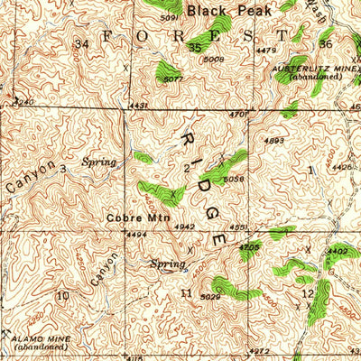 United States Geological Survey Oro Blanco, AZ (1942, 62500-Scale) digital map