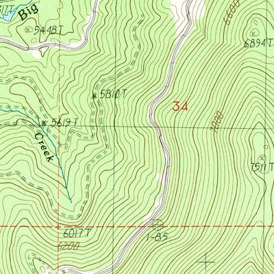United States Geological Survey Oro Mountain, ID (1988, 24000-Scale) digital map