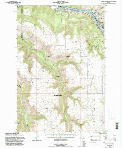 United States Geological Survey Orofino West, ID (1994, 24000-Scale) digital map
