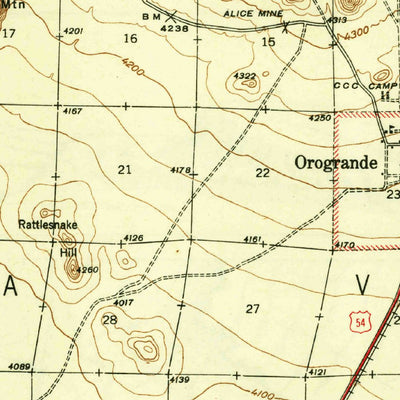 United States Geological Survey Orogrande, NM (1943, 62500-Scale) digital map
