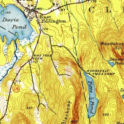 United States Geological Survey Orono, ME (1944, 62500-Scale) digital map